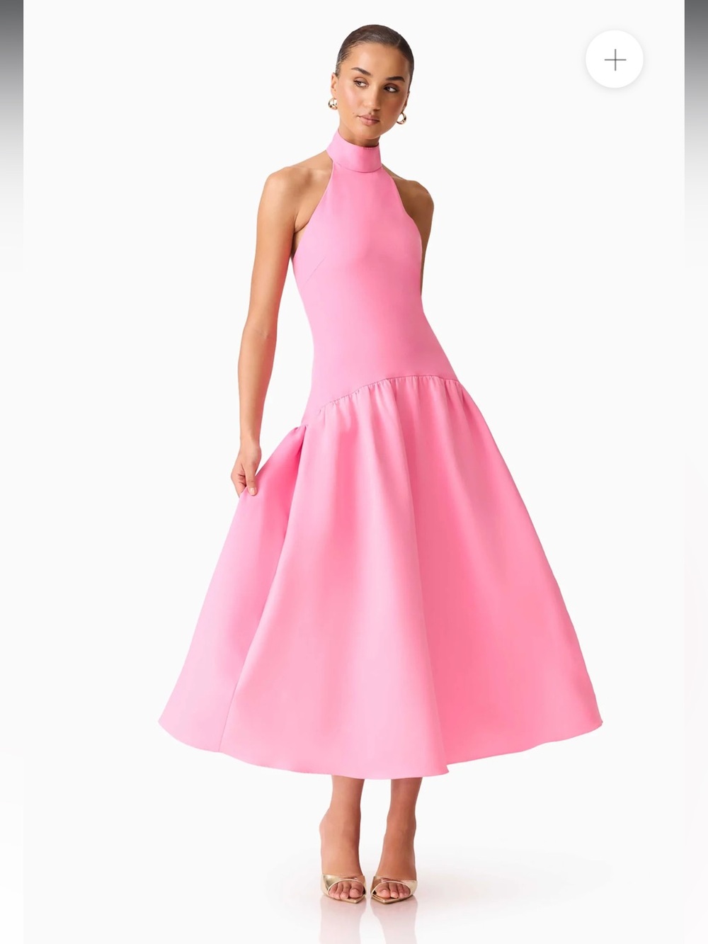 elliatt nolana pink halter neck flare midi summer sun dress size XXS NEW